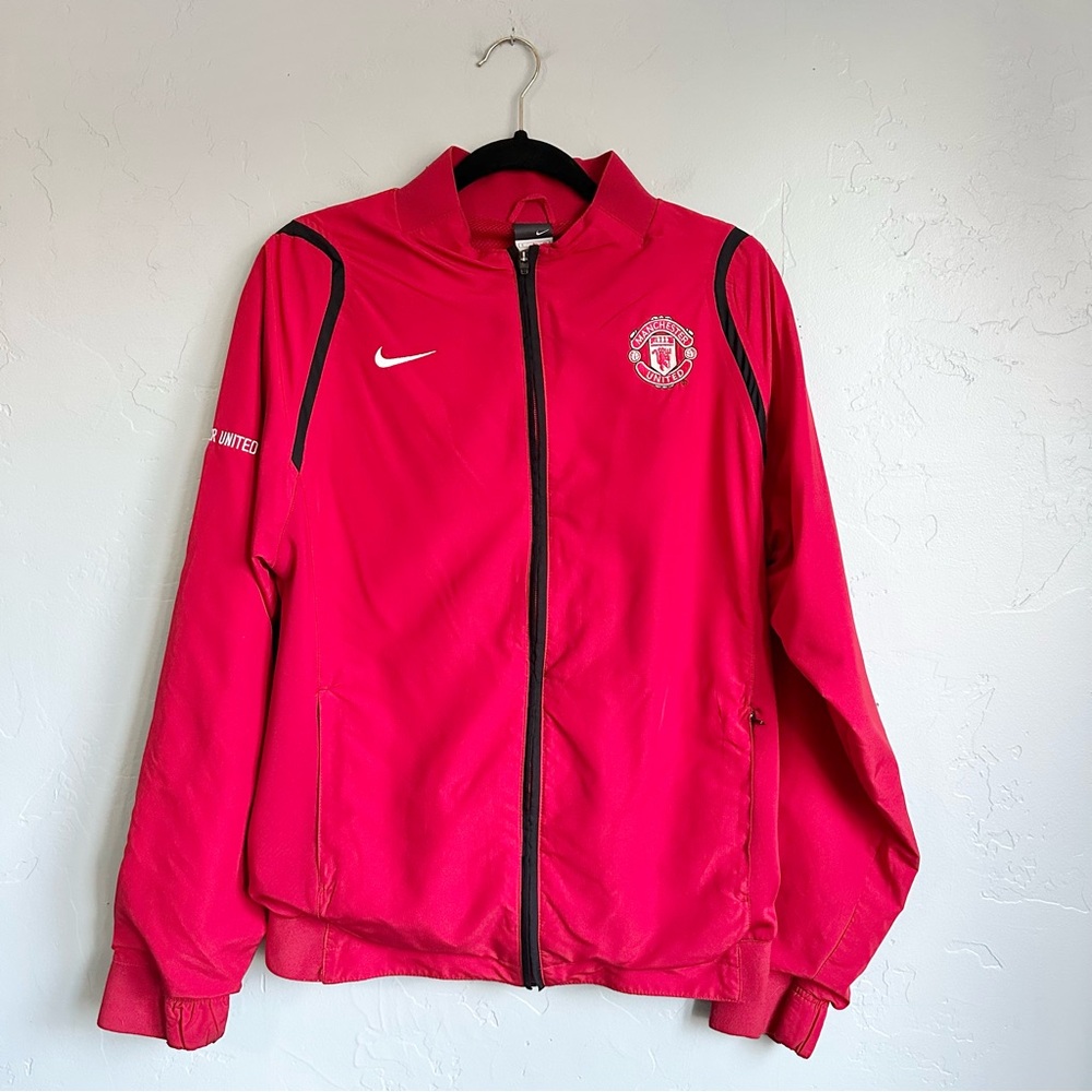 Nike Vintage Y2K‎ Red Manchester United Football Train Jacket Unisex Small EUC